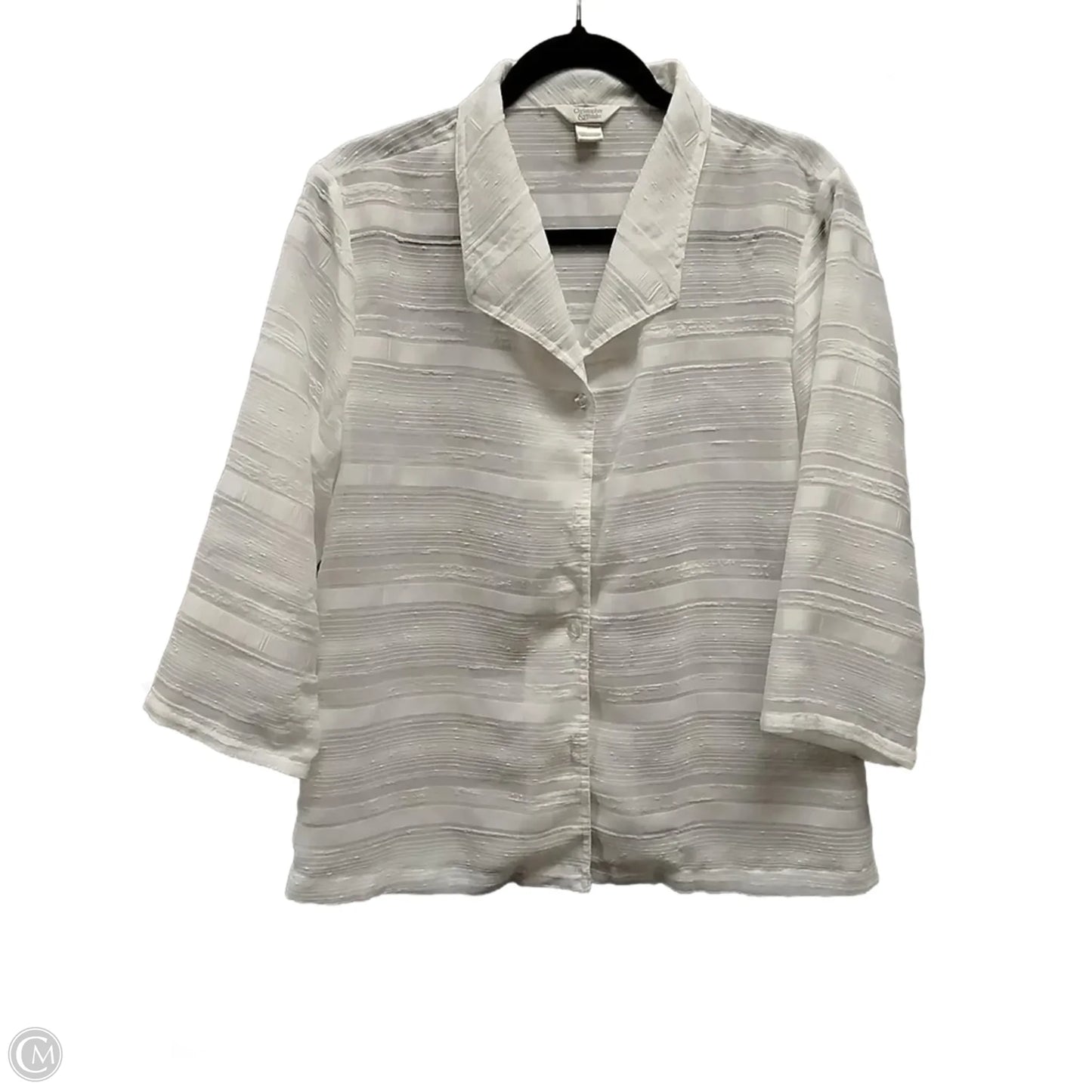 Blouse Long Sleeve By Talbots In White, Size: M