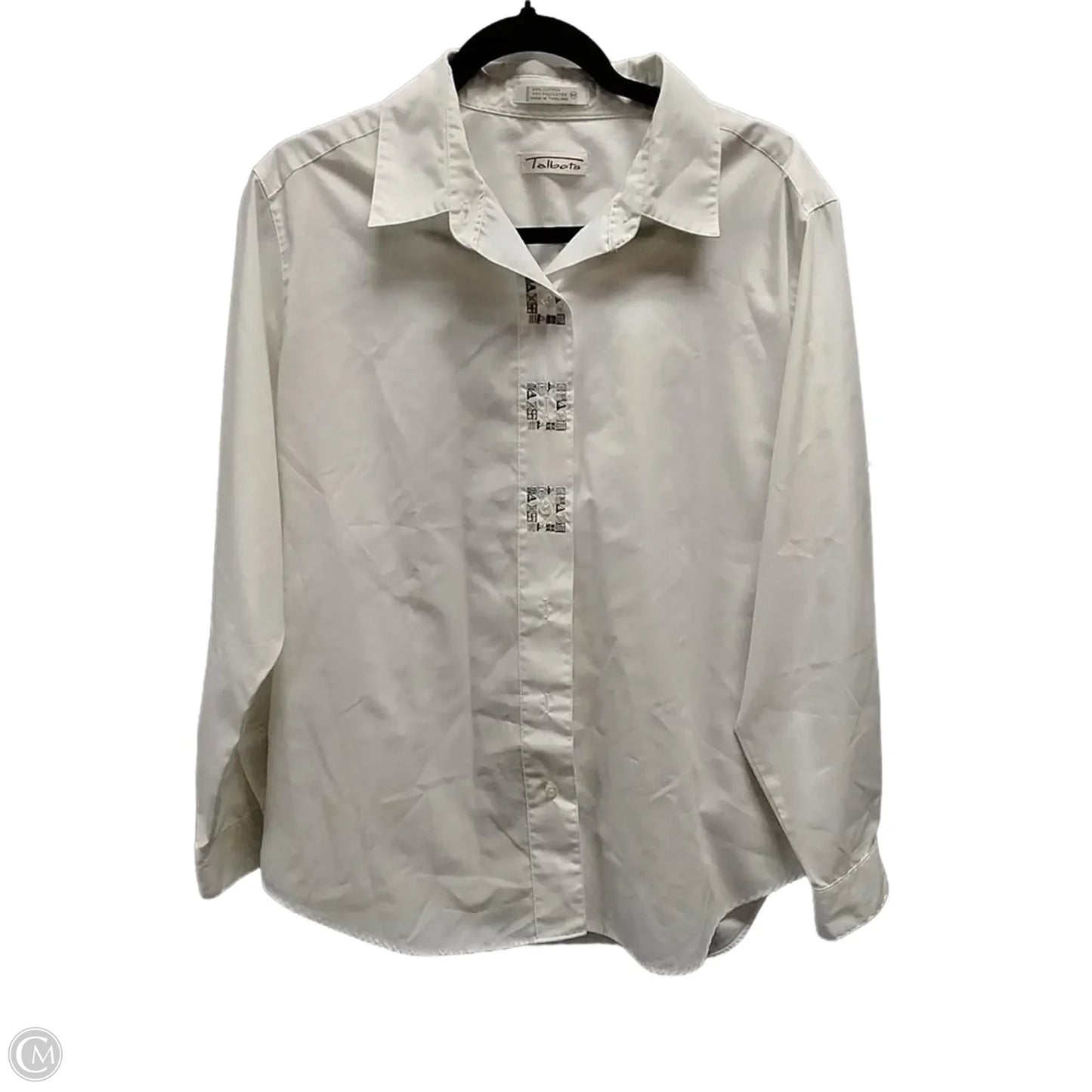 Blouse Long Sleeve By Christopher And Banks In White, Size: L