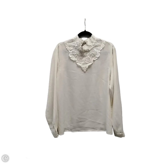 Blouse Long Sleeve By Karen Scott In Beige, Size: L