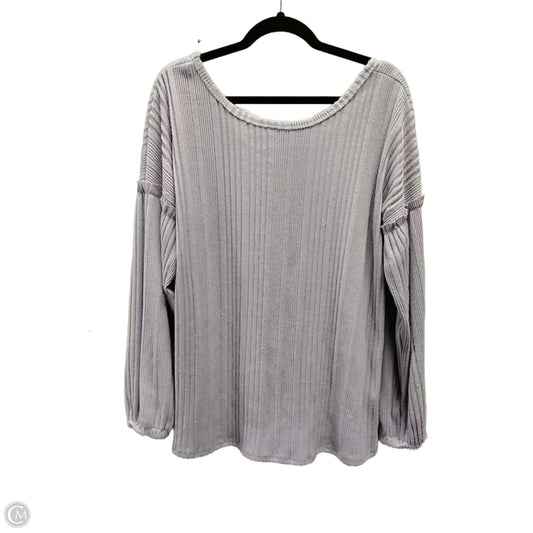 Top Long Sleeve By Cme In Purple, Size: L