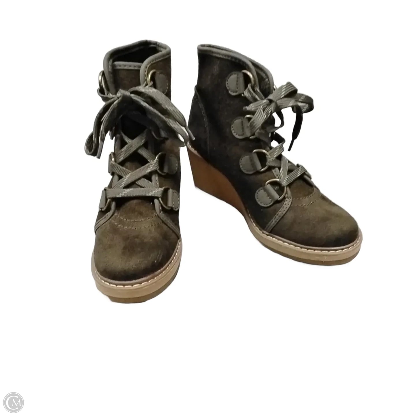 Boots Ankle Heels By Clothes Mentor In Green, Size: 6.5