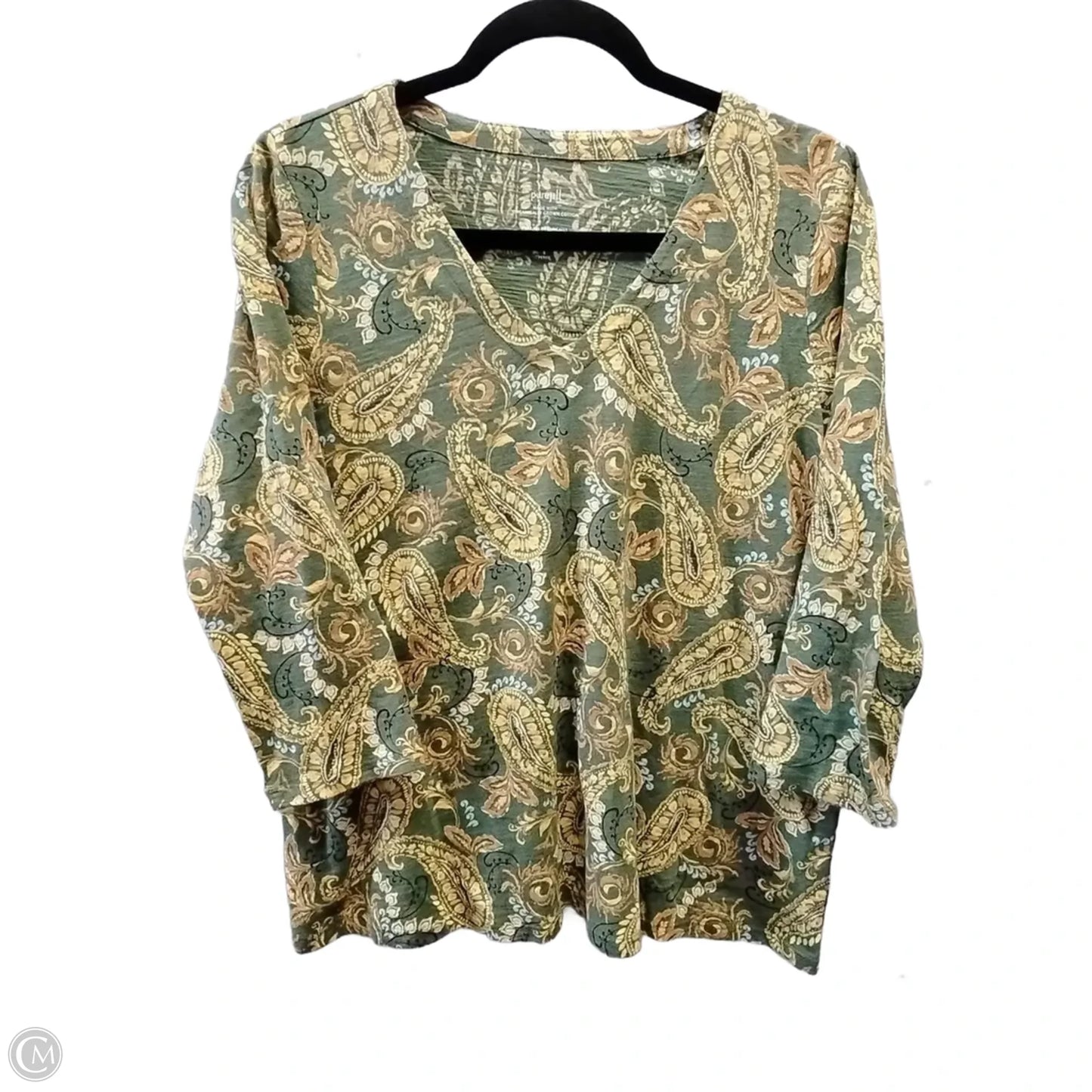 Top Long Sleeve By J. Jill In Paisley Print, Size: S