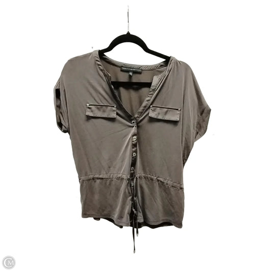 Blouse Short Sleeve By White House Black Market In Grey, Size: Xs