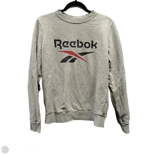 Athletic Sweatshirt Crewneck By Reebok In Grey, Size: M