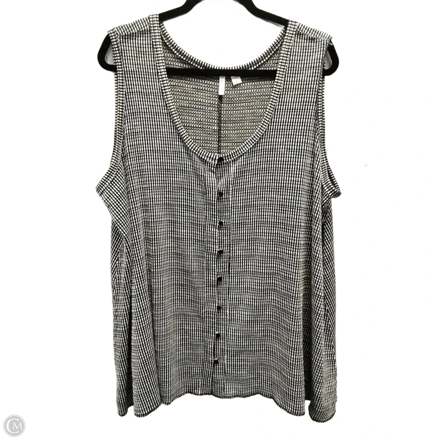 Top Sleeveless By Cato In Black & White, Size: 3x