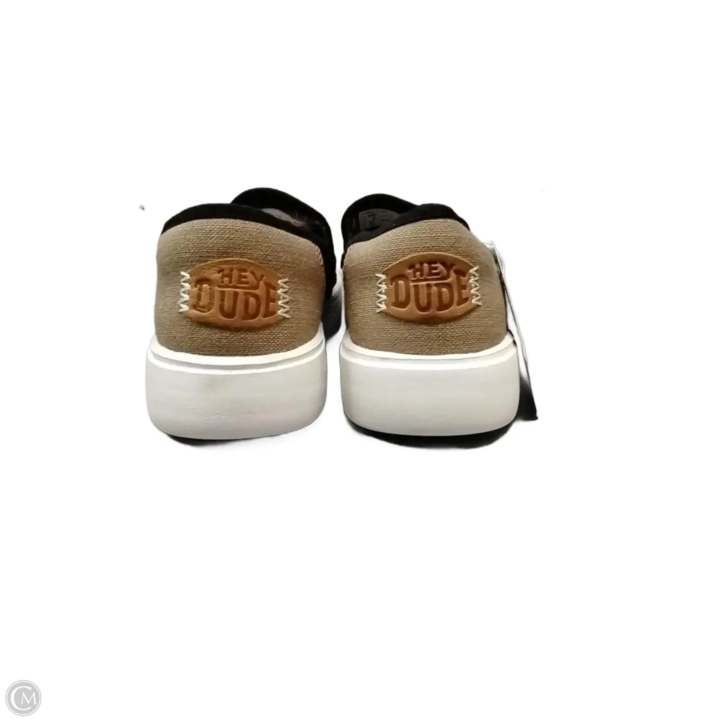 Shoes Flats By Hey Dude In Black & Brown, Size: 6