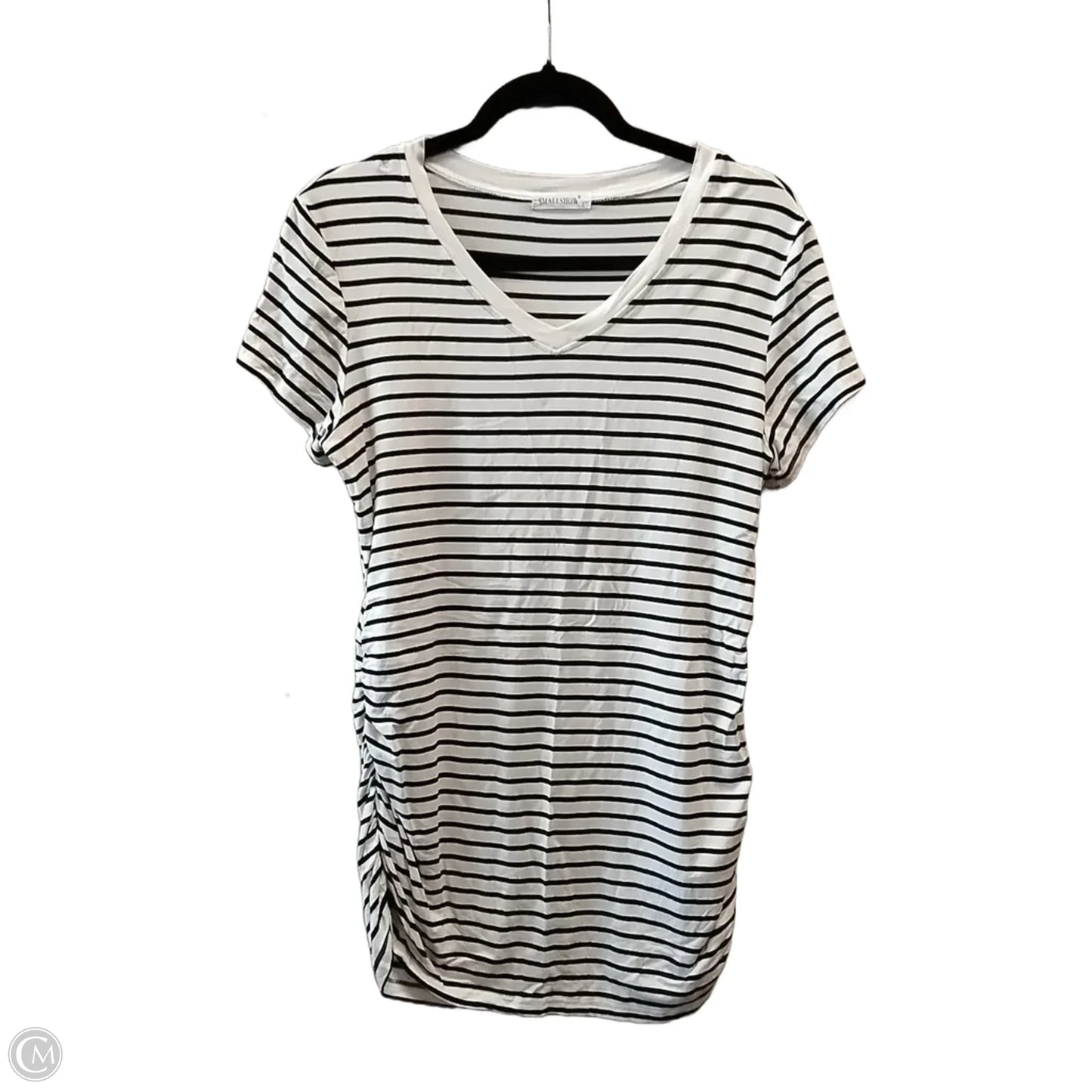 Top Short Sleeve By Smallshow In Black & White, Size: L