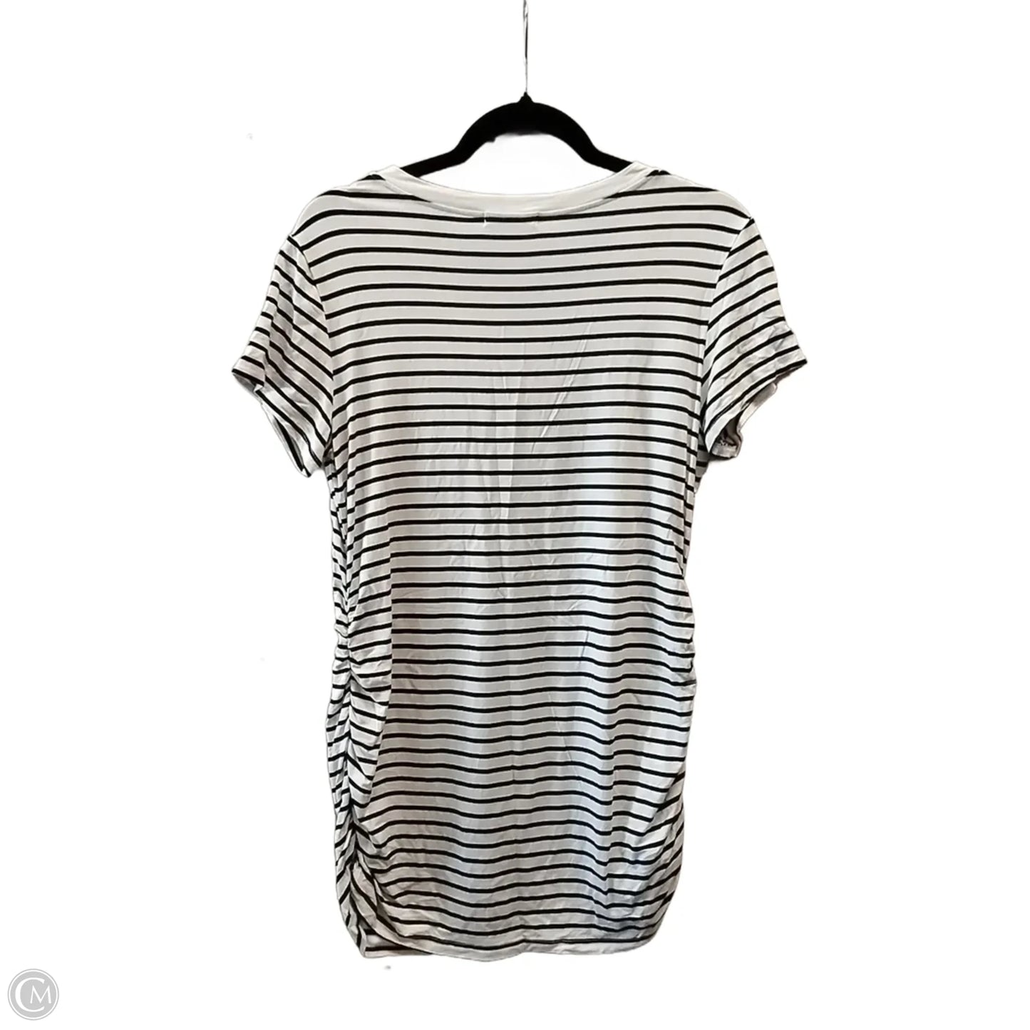 Top Short Sleeve By Smallshow In Black & White, Size: L