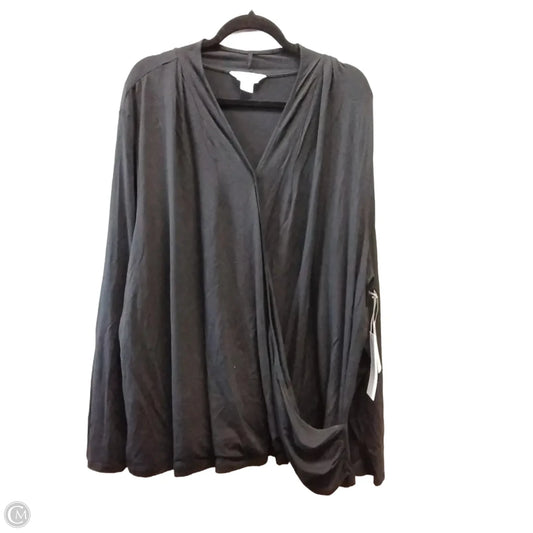 Blouse Long Sleeve By Liz Claiborne In Black, Size: 3x