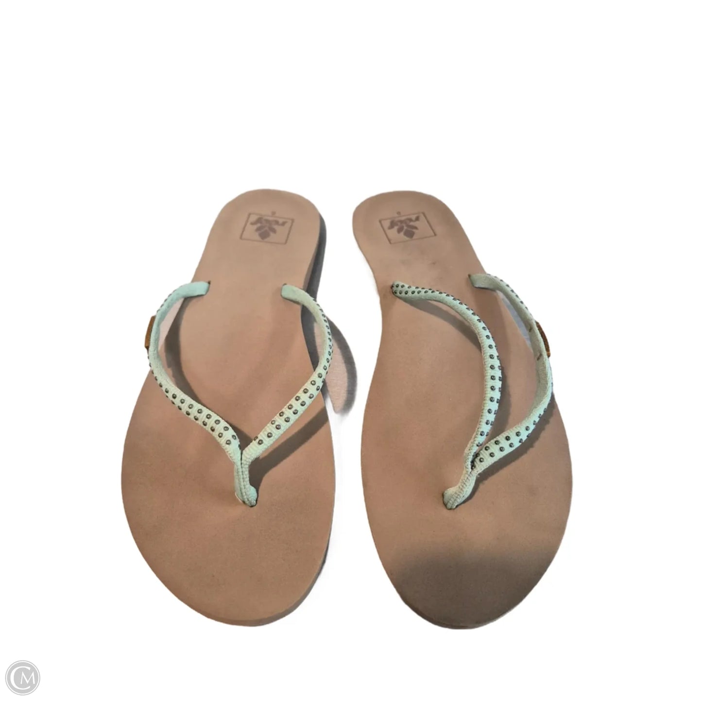 Sandals Flip Flops By Reef In Green & Tan, Size: 8
