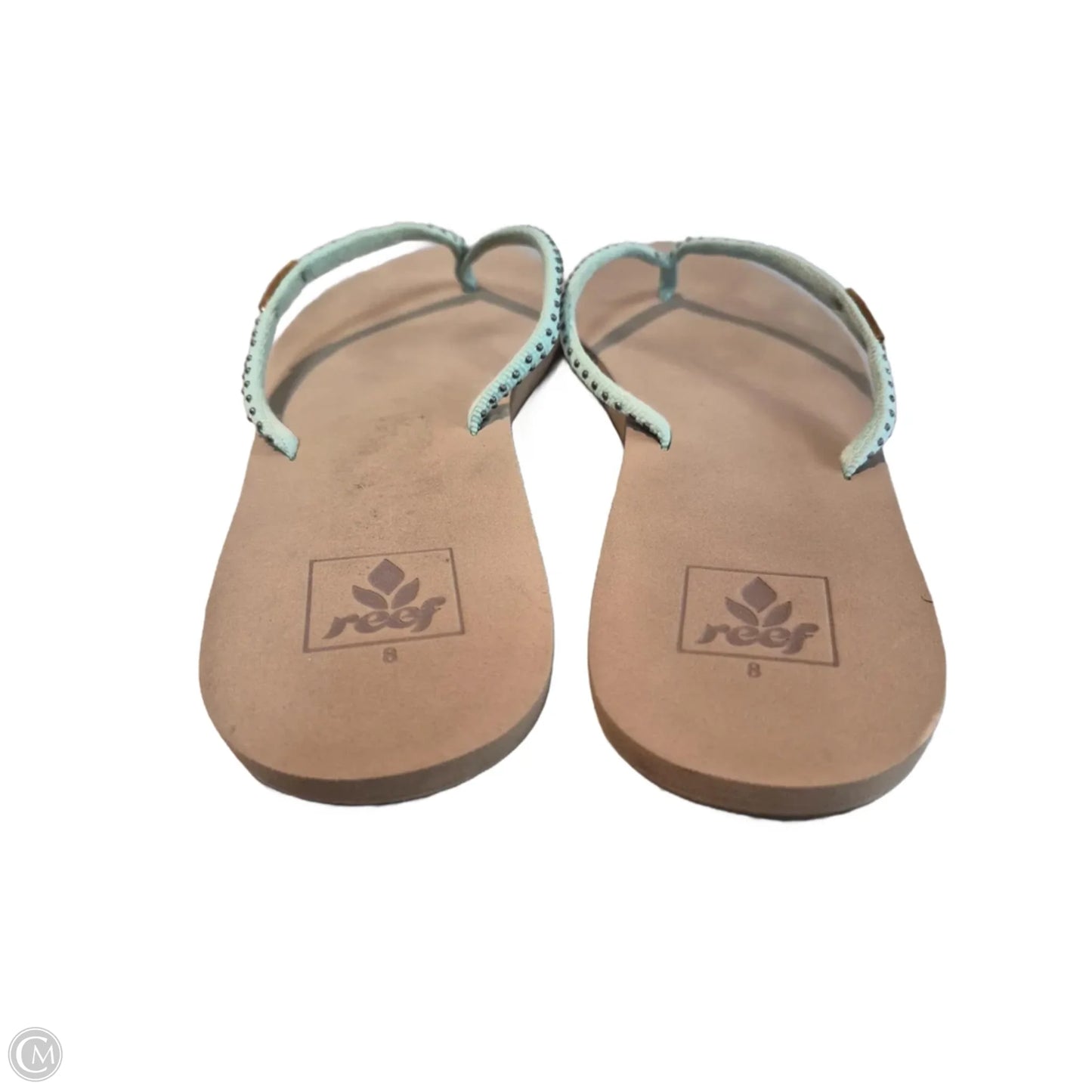 Sandals Flip Flops By Reef In Green & Tan, Size: 8