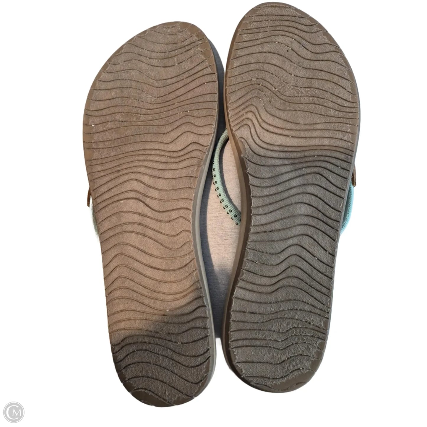 Sandals Flip Flops By Reef In Green & Tan, Size: 8