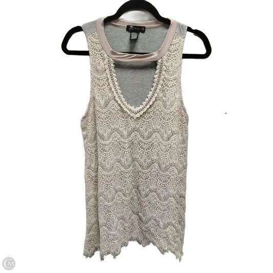 Top Sleeveless By Miss Chievous In Pink & White, Size: M