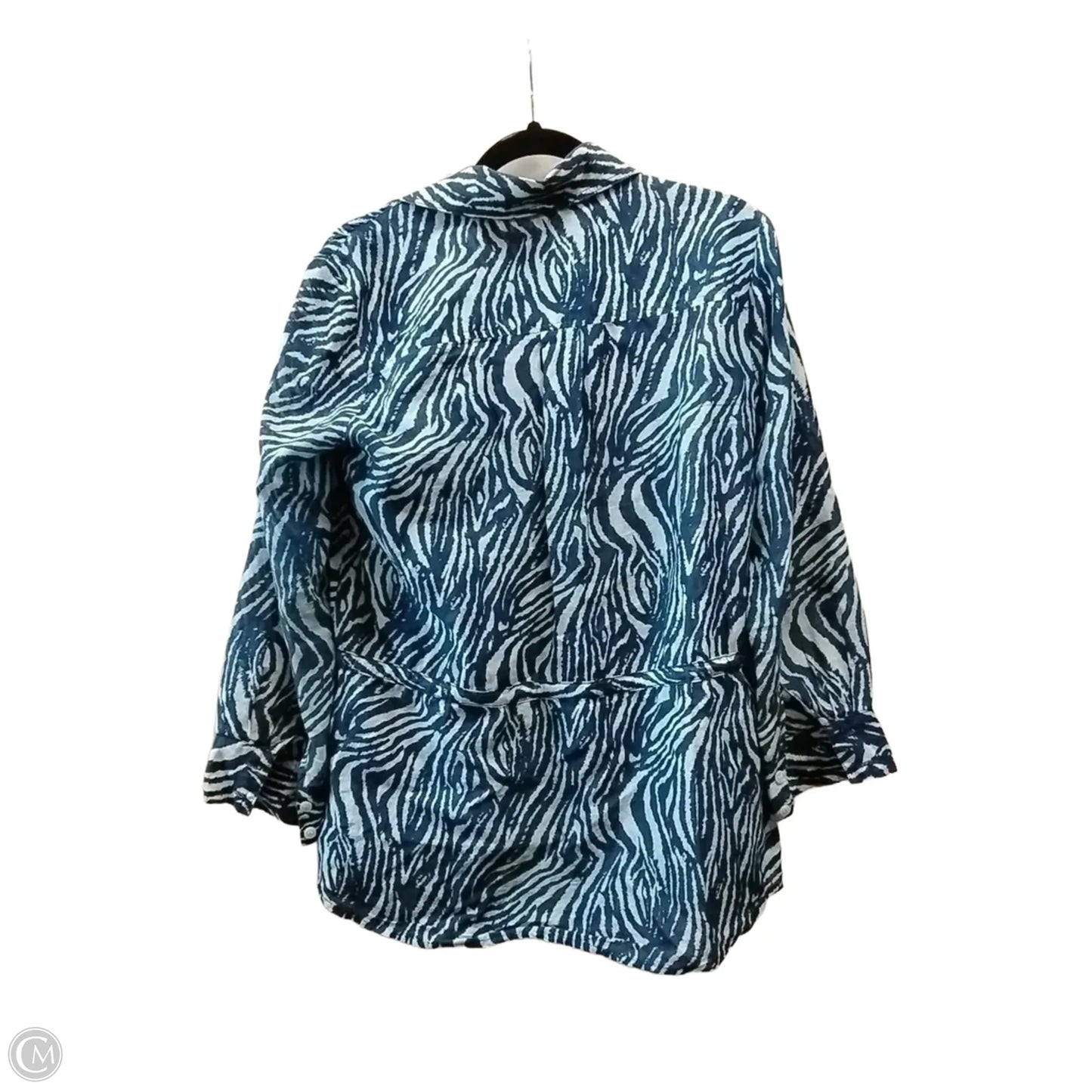 Blouse Long Sleeve By Clothes Mentor In Blue, Size: M