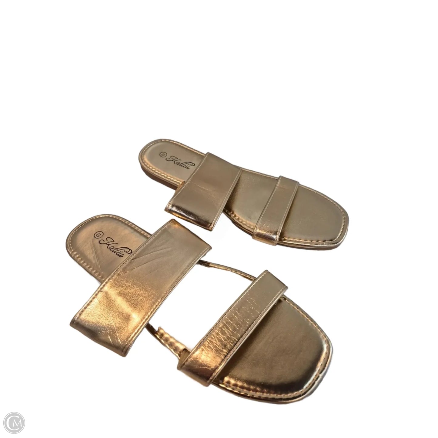 Sandals Flats By Clothes Mentor In Bronze, Size: 10