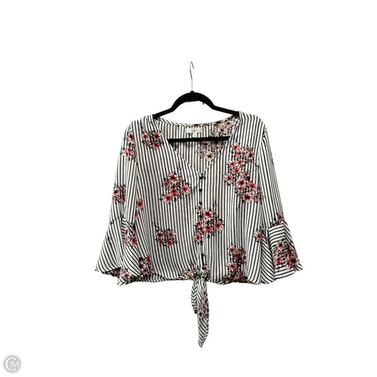 Blouse Long Sleeve By Takara In Multi-colored, Size: M