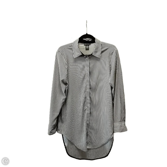 Blouse Long Sleeve By Chelsea And Theodore In Striped Pattern, Size: M