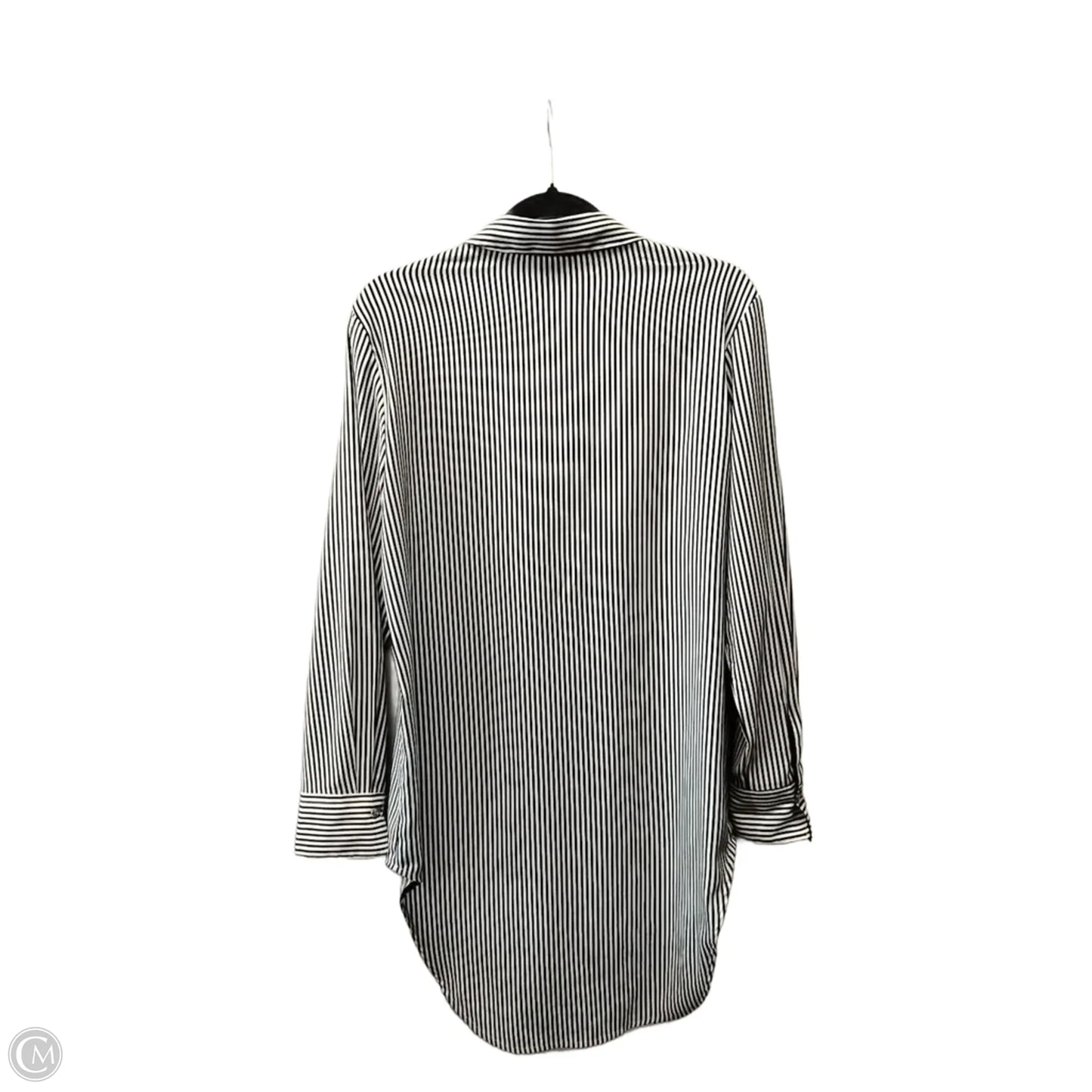 Blouse Long Sleeve By Chelsea And Theodore In Striped Pattern, Size: M