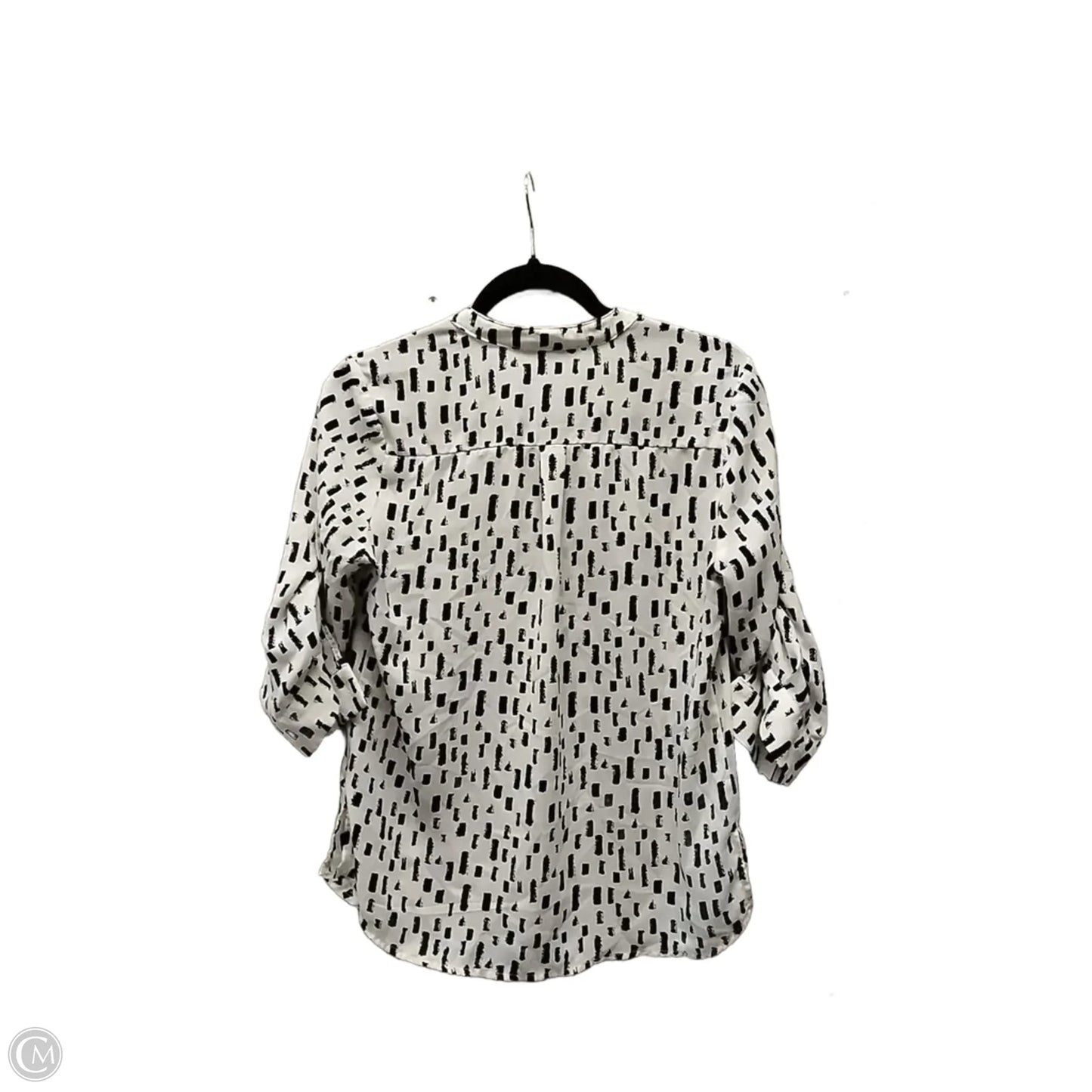 Blouse 3/4 Sleeve By Sweet Rain In Black & Cream, Size: S