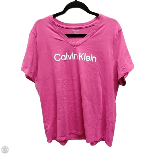 Top Short Sleeve By Calvin Klein In Pink, Size: 1x