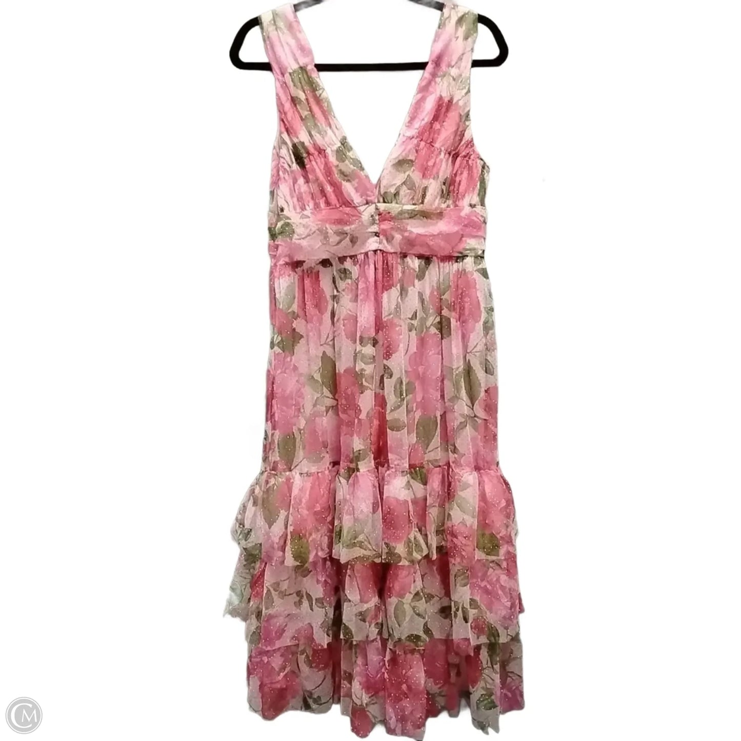 Dress Party Midi By Lulus In Floral Print, Size: L