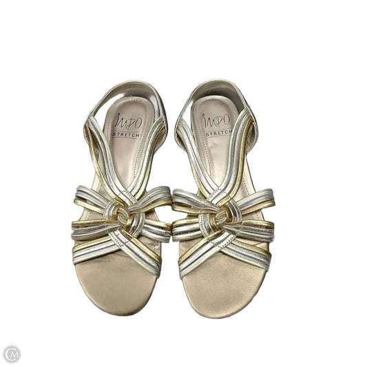 Sandals Heels Wedge By Impo In Gold & Silver, Size: 6