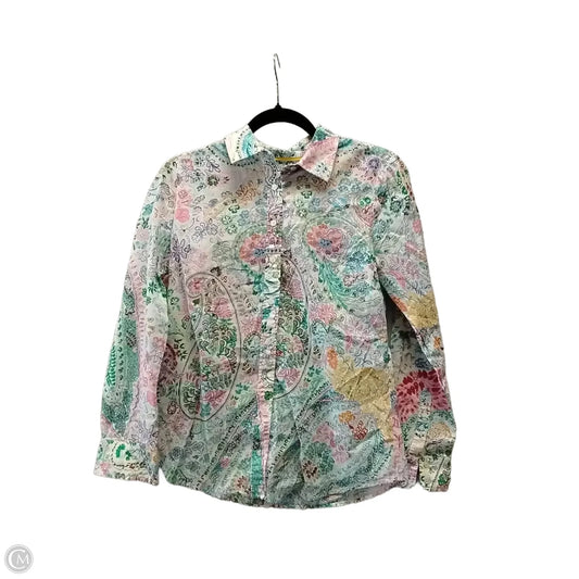 Blouse Long Sleeve By Talbots In Floral Print, Size: Xs