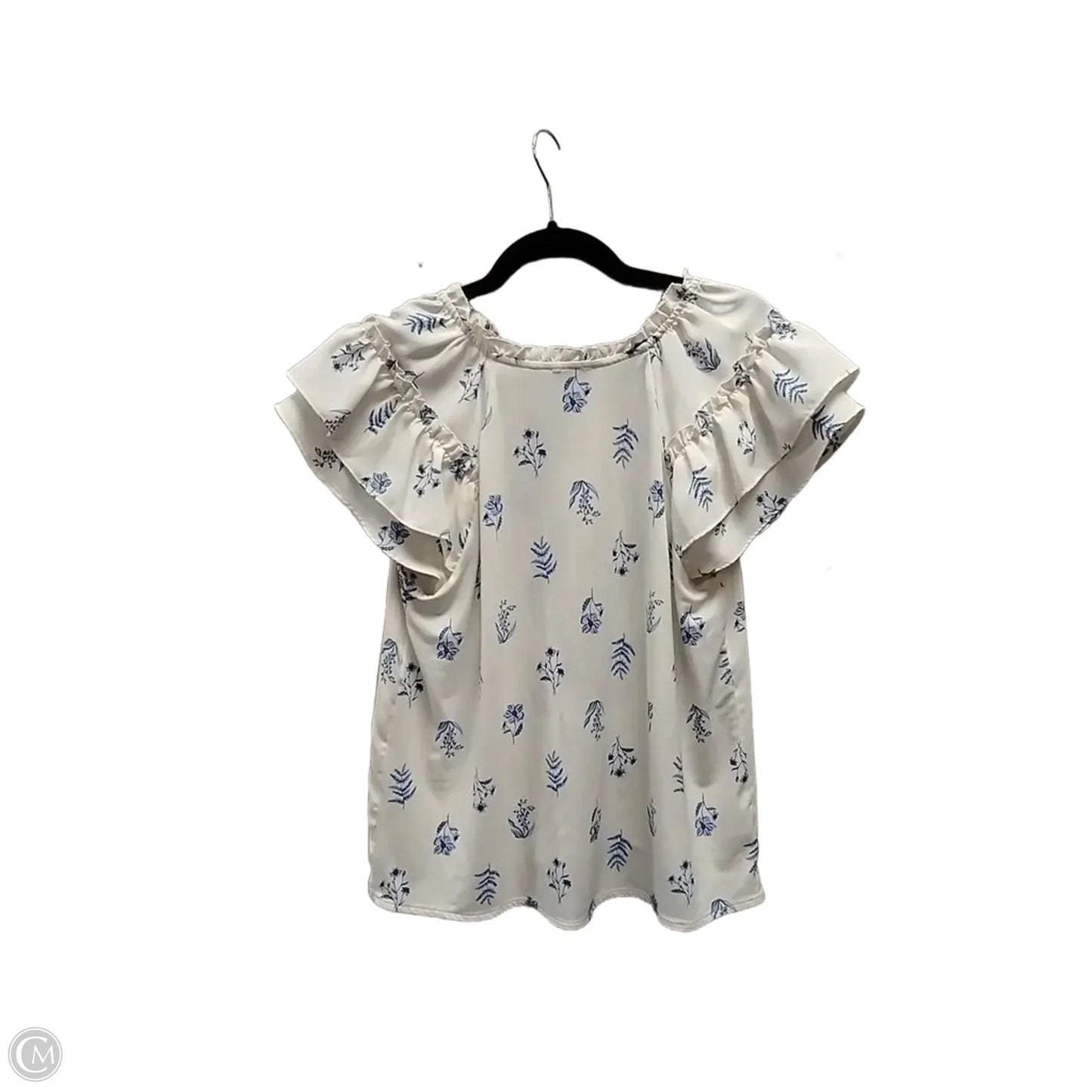 Blouse Short Sleeve By Ann Taylor In White, Size: S