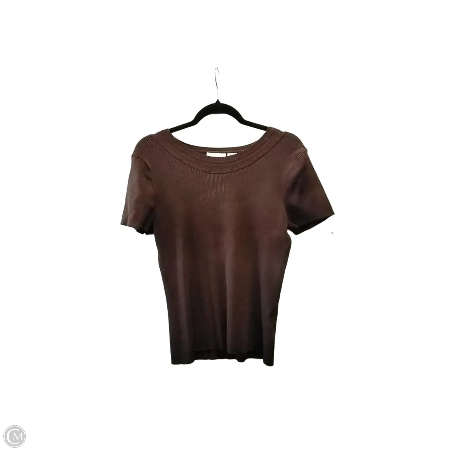 Top Short Sleeve By Jaclyn Smith In Brown, Size: L