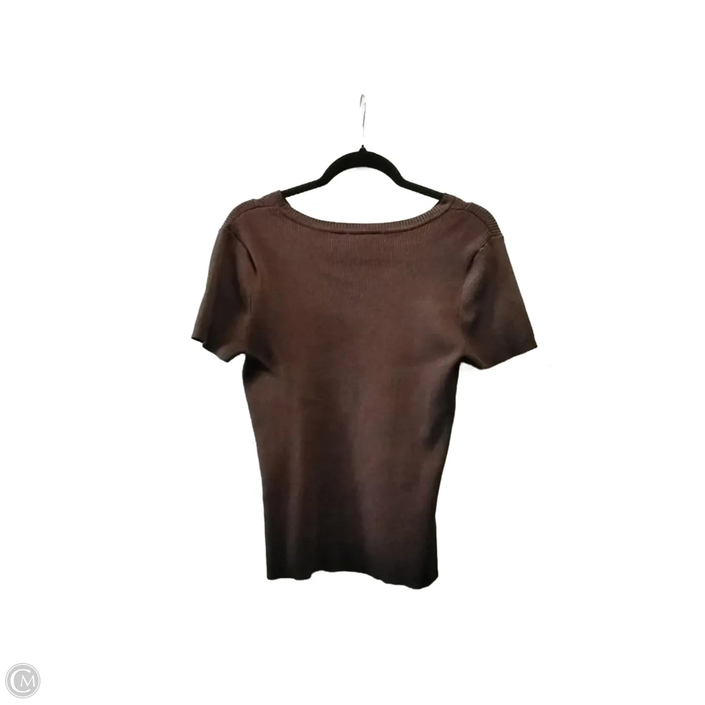 Top Short Sleeve By Jaclyn Smith In Brown, Size: L