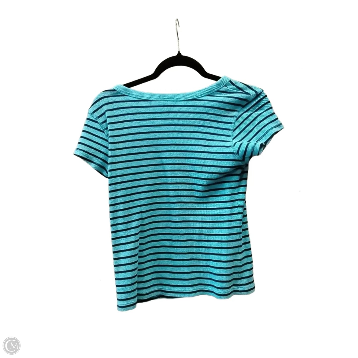 Top Short Sleeve By Nautica In Striped Pattern, Size: L