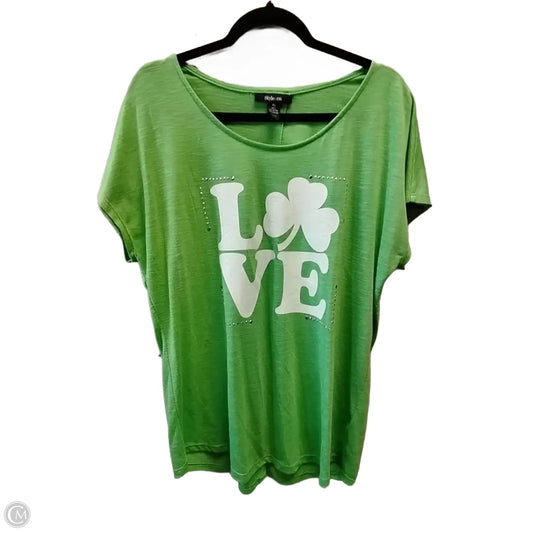 Top Short Sleeve By Style And Co Collection Women In Green, Size: Xl