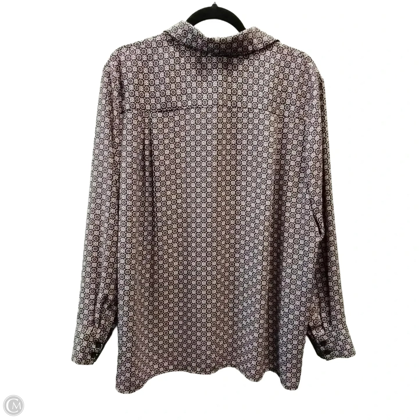 Blouse Long Sleeve By Chelsea And Theodore In Grey, Size: Xl