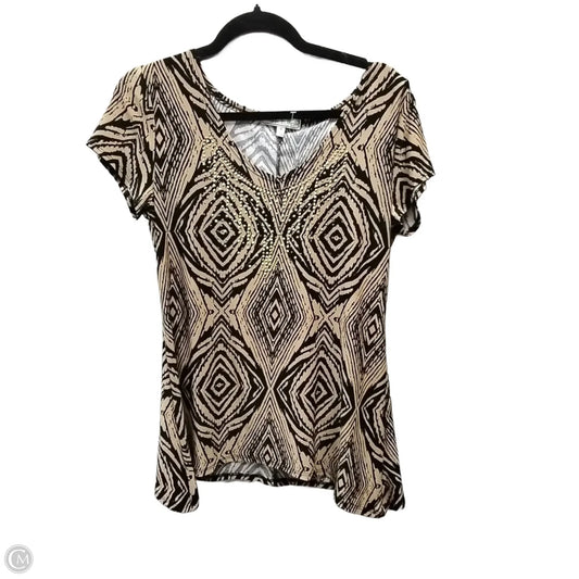 Top Short Sleeve By Vintage Suzie In Brown, Size: S