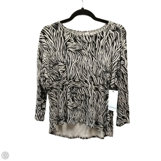 Athletic Top Long Sleeve Collar By Kinesis In Black & Brown, Size: Xs