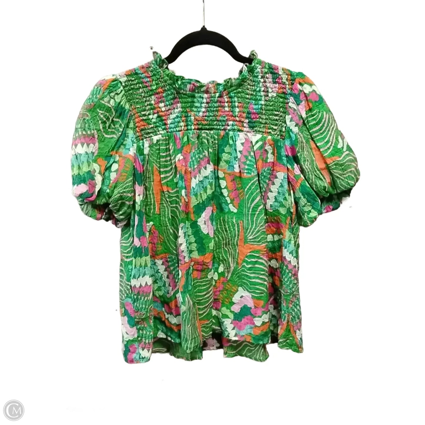 Blouse Short Sleeve By Tcec In Green, Size: S