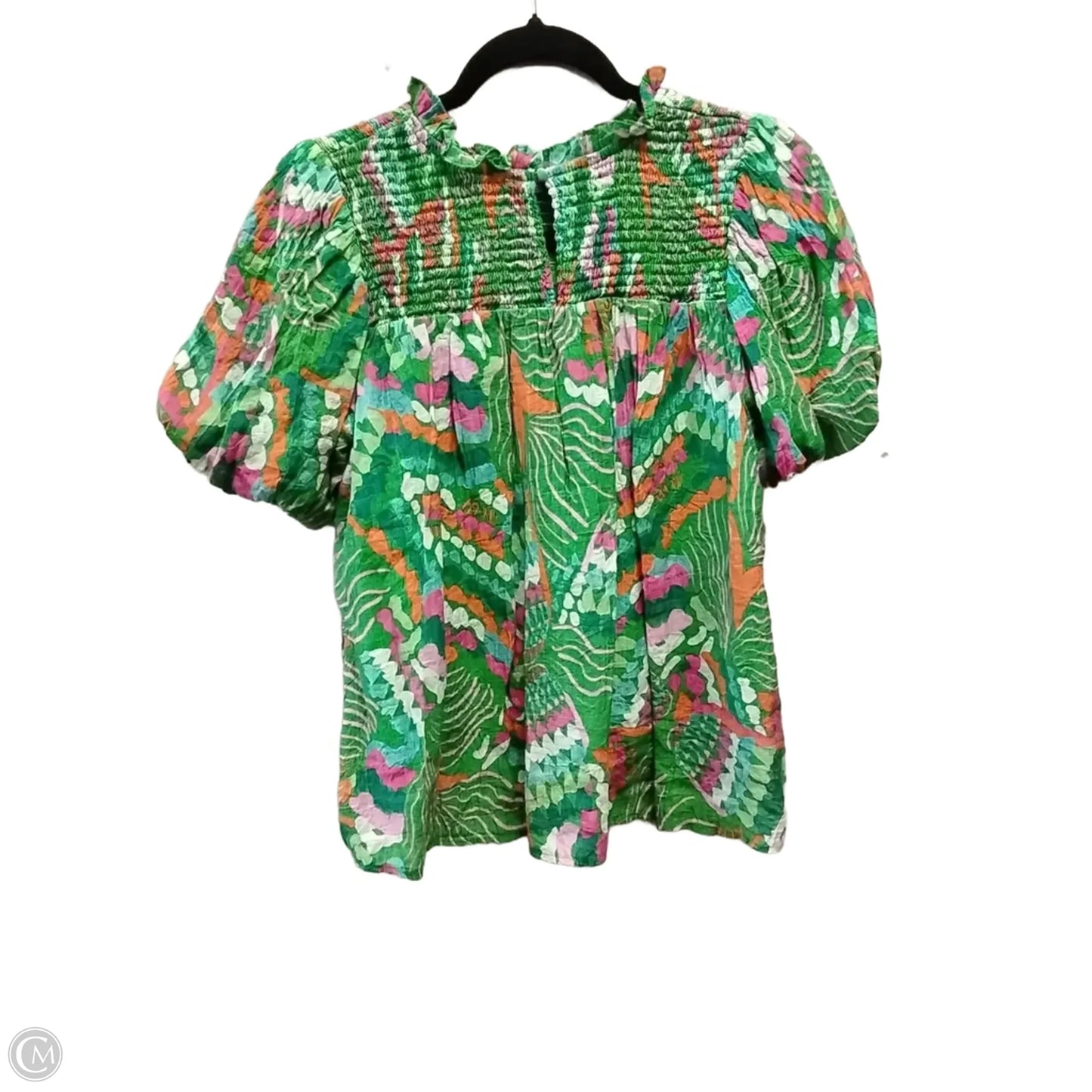 Blouse Short Sleeve By Tcec In Green, Size: S