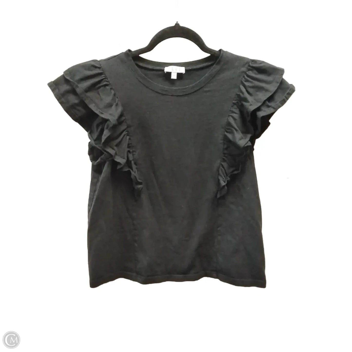 Top Short Sleeve By Tcec In Black, Size: L