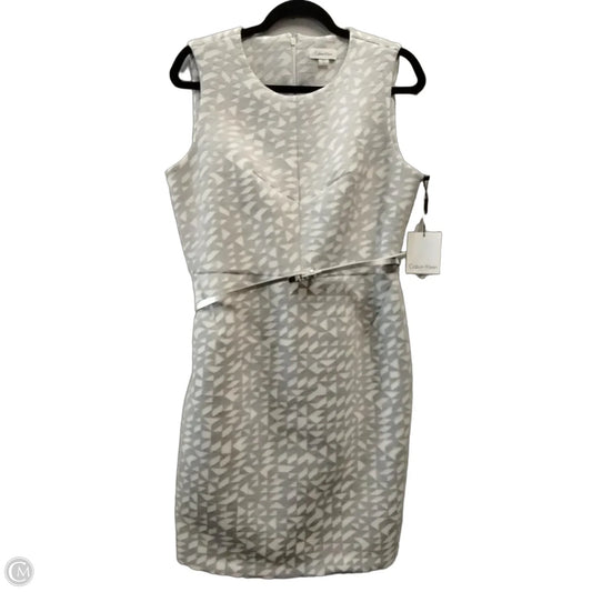 Dress Casual Midi By Calvin Klein In Grey, Size: 14