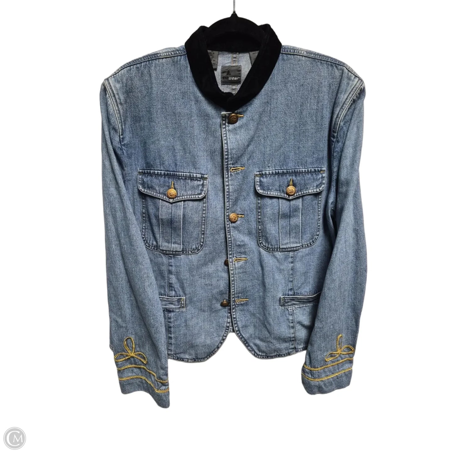 Jacket Denim By Liz Wear In Blue Denim, Size: 14