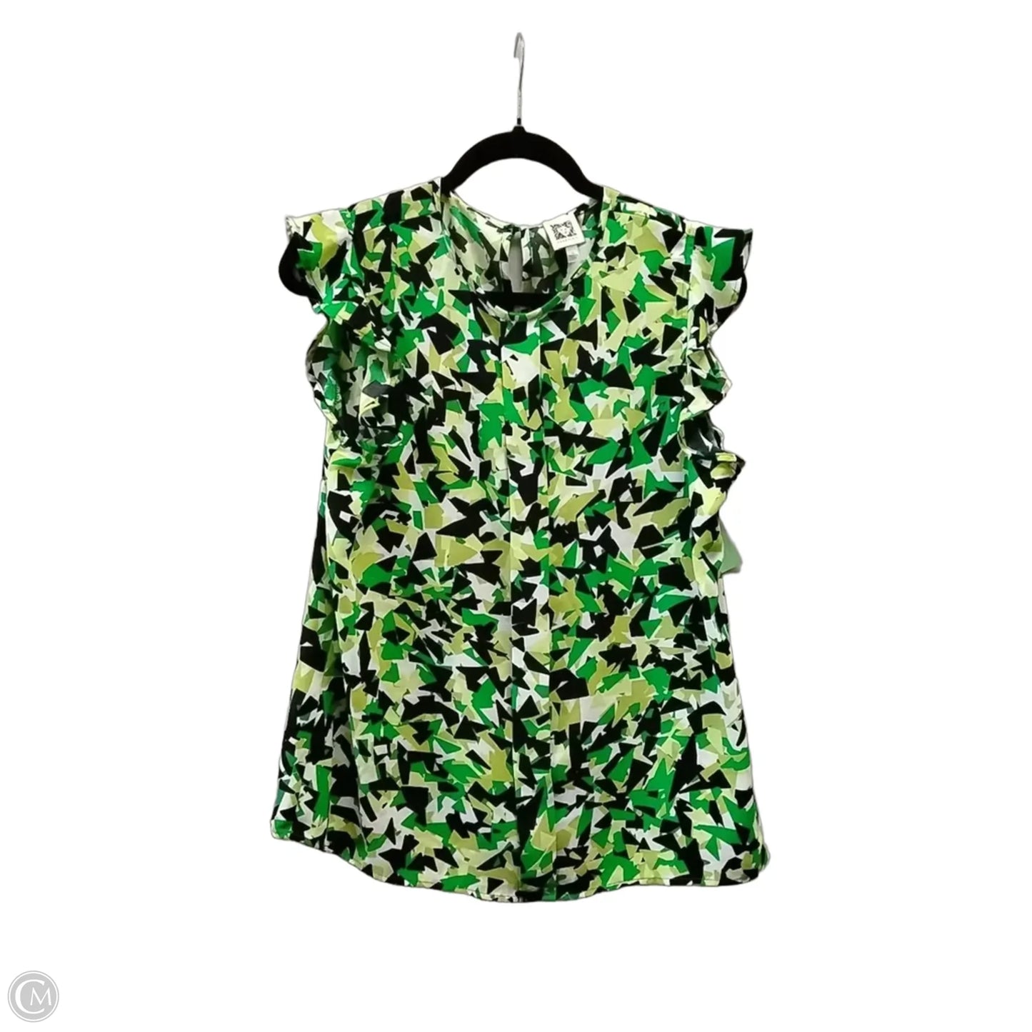 Blouse Short Sleeve By Ann Taylor In Green, Size: M