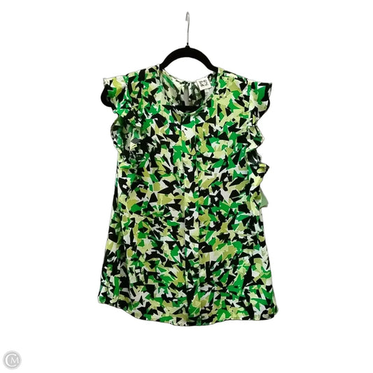 Blouse Short Sleeve By Ann Taylor In Green, Size: M