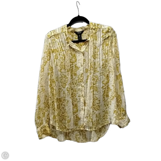 Blouse Long Sleeve By Simply Vera In Yellow, Size: M