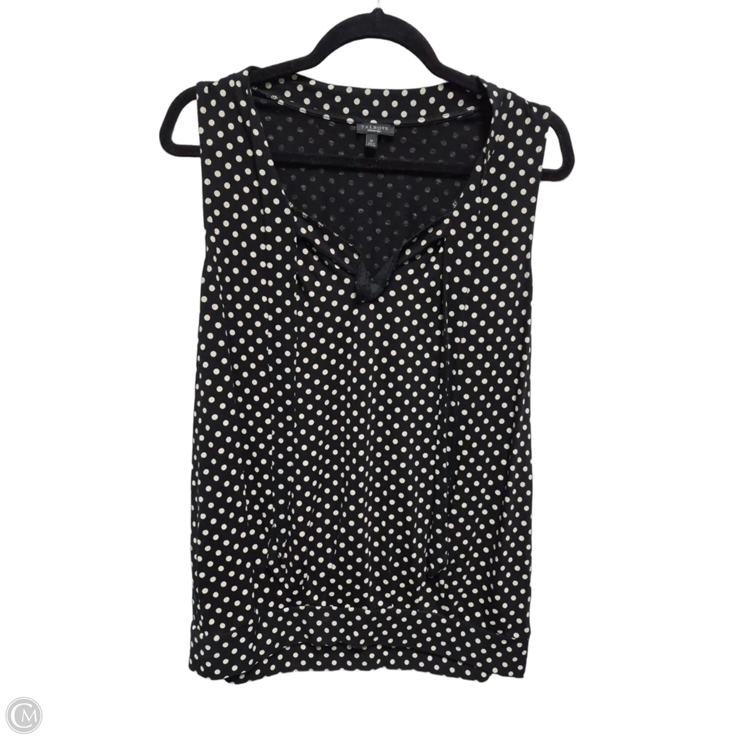 Blouse Sleeveless By Talbots In Polkadot Pattern, Size: M