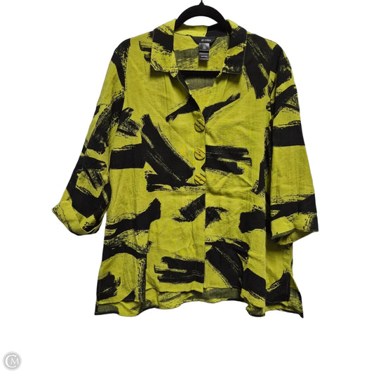 Jacket Shirt By Ali Miles In Green, Size: L