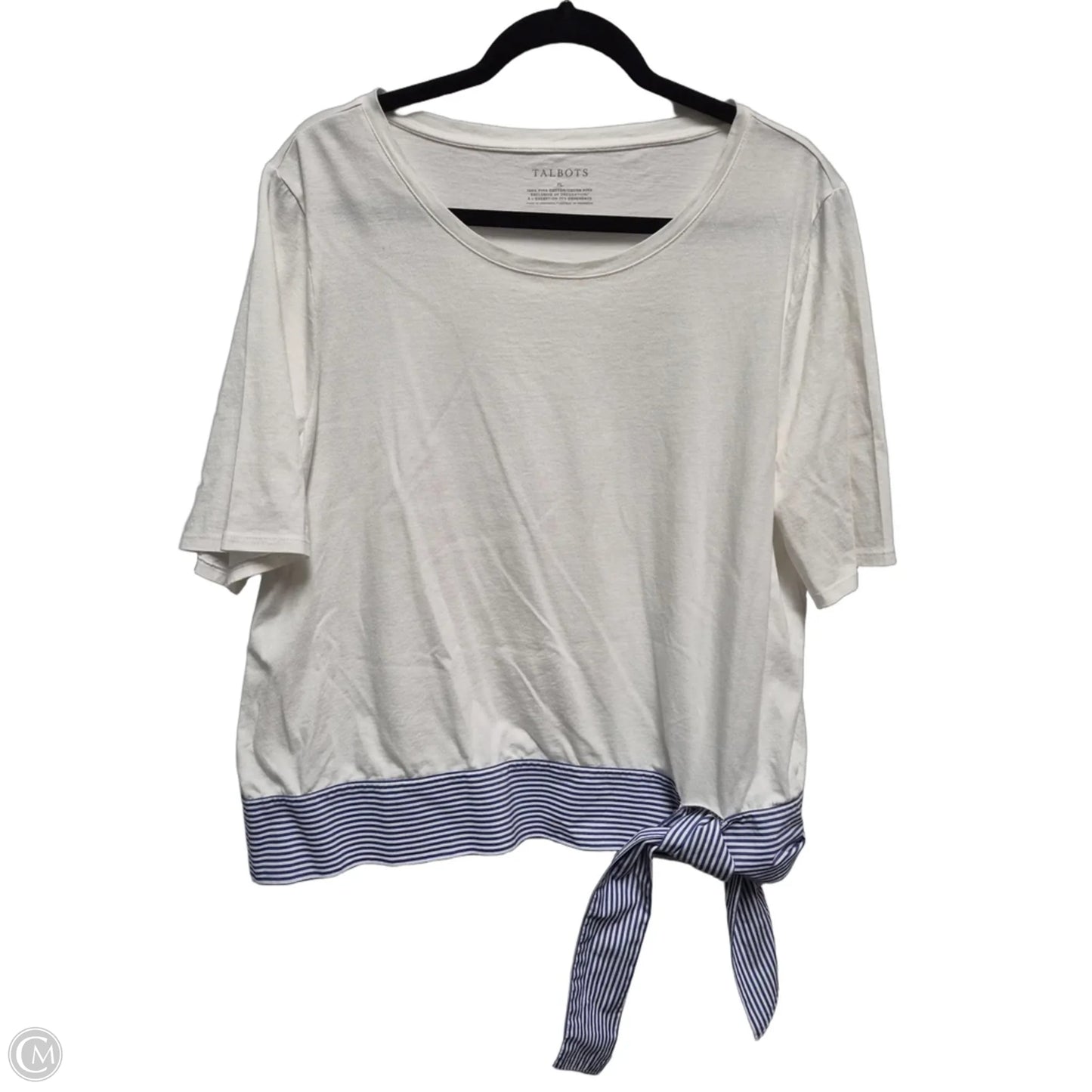 Top Long Sleeve By Talbots In White, Size: Xl