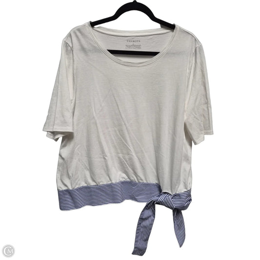 Top Long Sleeve By Talbots In White, Size: Xl