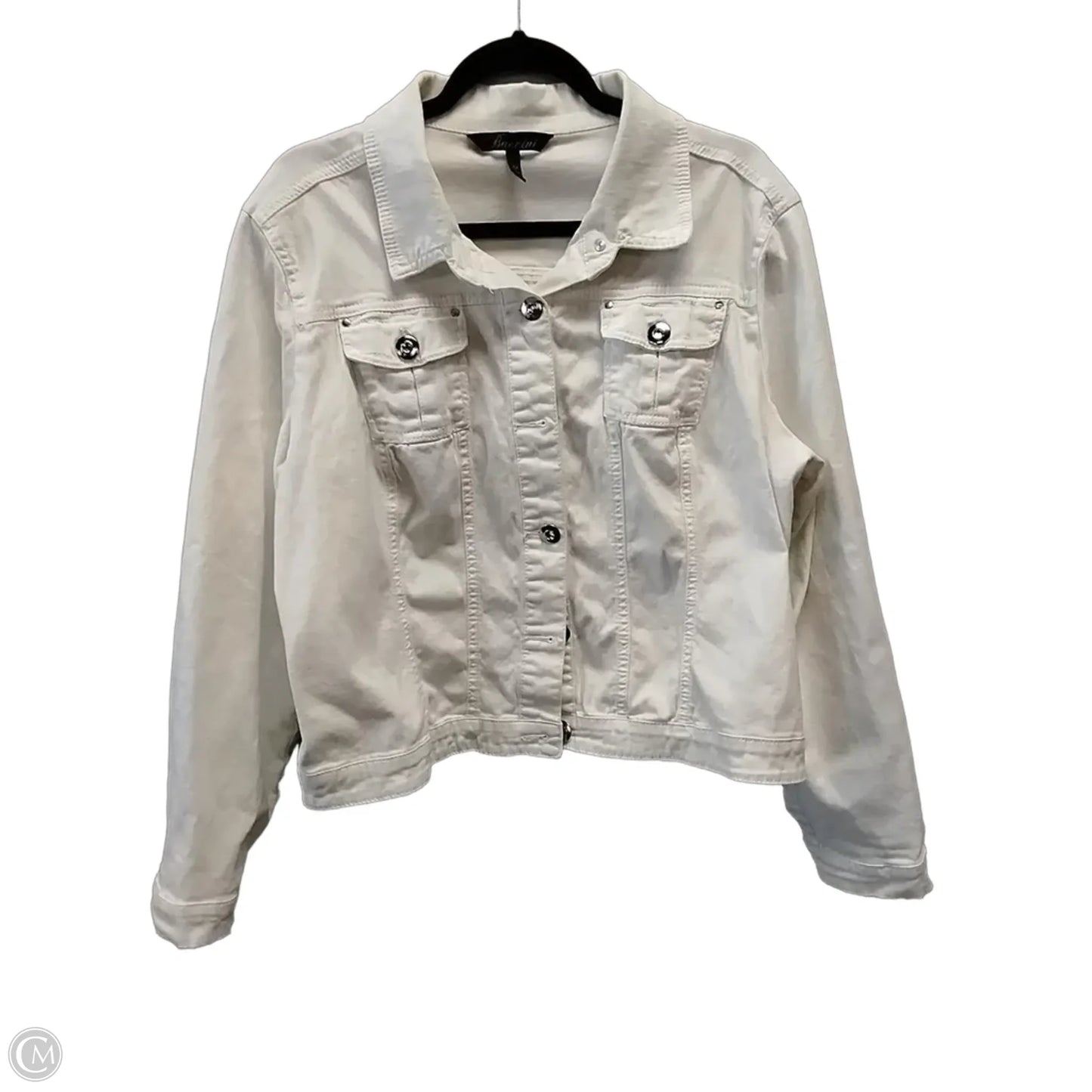 Jacket Denim By Baccini In White, Size: 2x