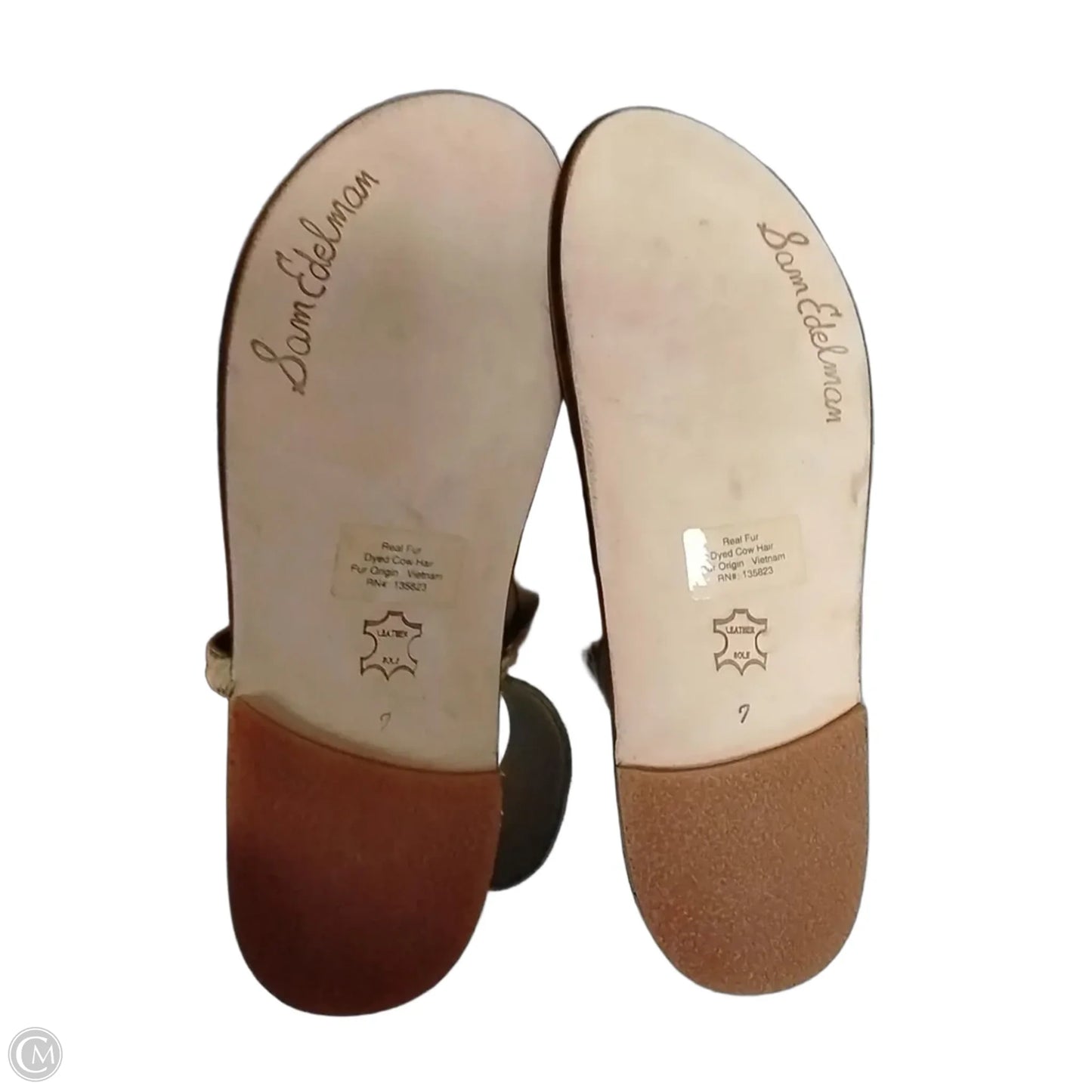 Sandals Flats By Sam Edelman In Animal Print, Size: 7