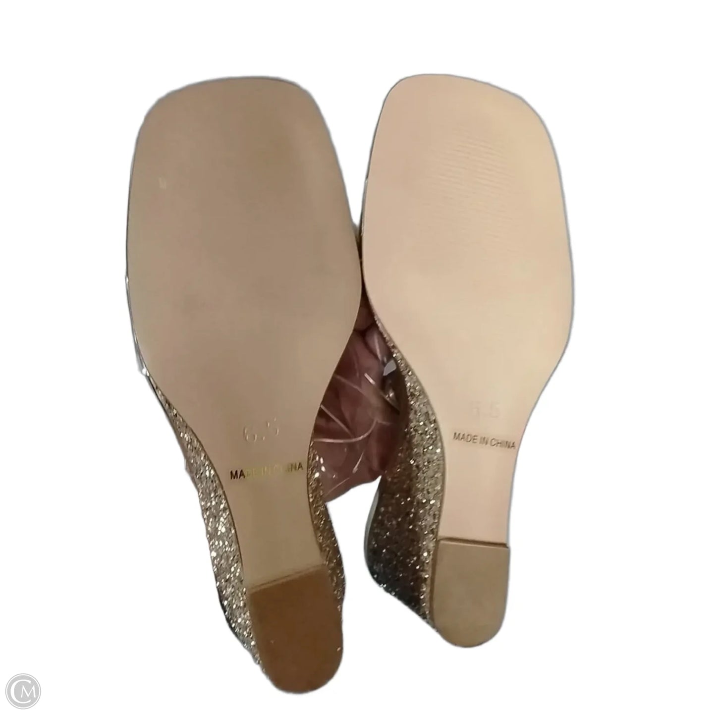 Shoes Heels Wedge By Clothes Mentor In Gold, Size: 6.5